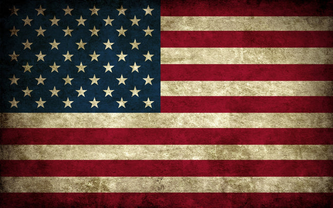 Aged American flag representing the age and durability of American handmade culture