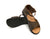 Olive New Mexican handmade leather sandals by Aurora Shoe Co. - stacked orientation on white background.
