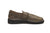 Olive Middle English Handmade Leather shoes by Aurora Shoe Co. - side profile, white background.