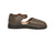 Mary Jane Olive Leather Shoe - Side Profile