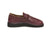 Burgundy Middle English Handmade Leather shoes by Aurora Shoe Co. - Side profile, white background.