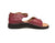 Burgundy New Mexican handmade leather sandals by Aurora Shoe Co. - side profile on white background.