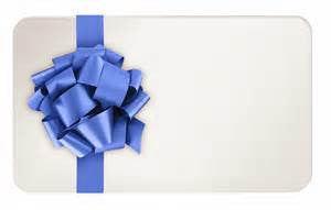 Gift Card with blue ribbon