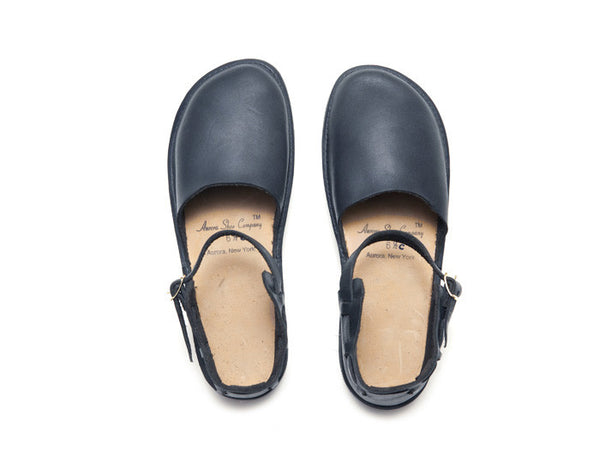Mary Jane Navy Leather Shoe - Top Down view