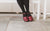 Mary Jane Burgundy Leather Shoe - Model Shot - Shoes with black stockings